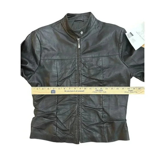 VTG Hudson Leather Jacket Dark Brown Women’s Tagged A (small) NWT Biker Lined - Picture 11 of 12